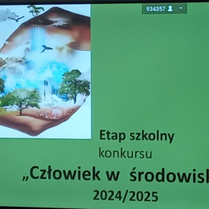 etap szkolny Wojewódzkiego Konkursu Człowiek w środowisku