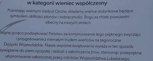 Udział w Dożynkach Wojewódzkich w Radawcu